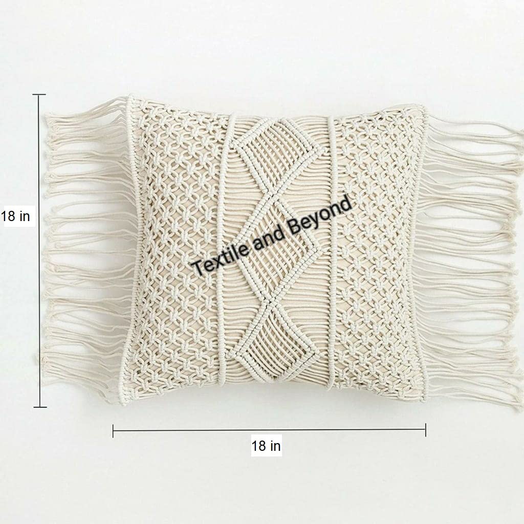 Boho Macrame Tassel Pillow Covers Set