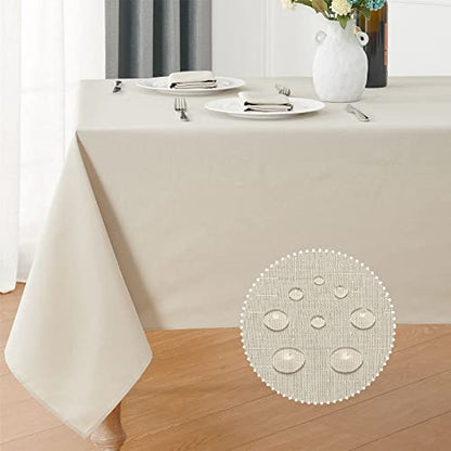 Waterproof Linen Textured Tablecloth