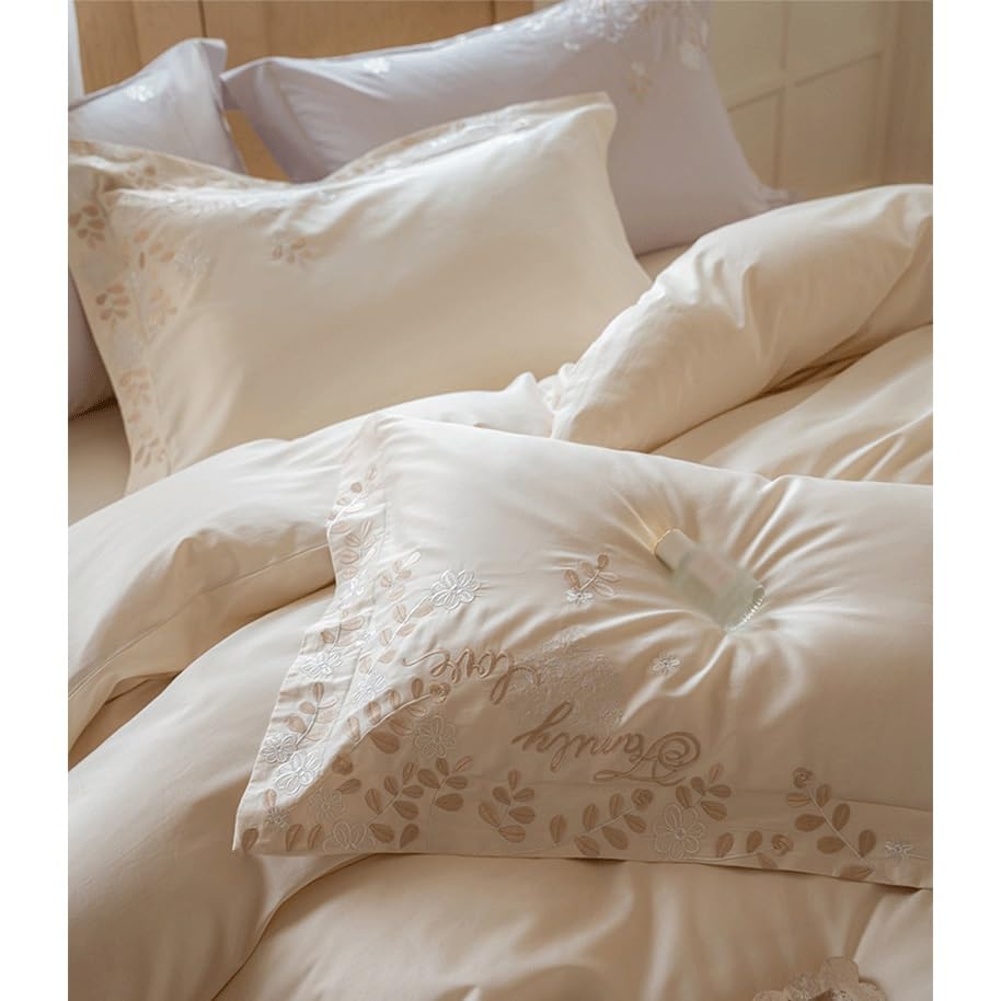 Embroidered Satin Cotton Bedding Set