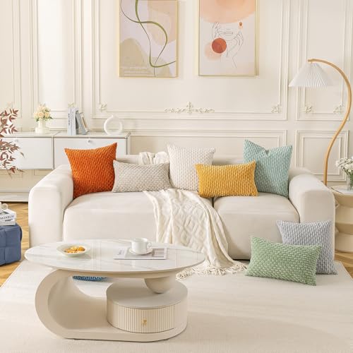 Neutral Corduroy Throw Pillow Covers Set