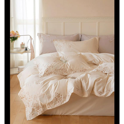 Embroidered Satin Cotton Bedding Set
