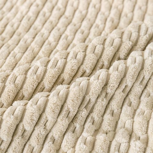 Neutral Corduroy Throw Pillow Covers Set