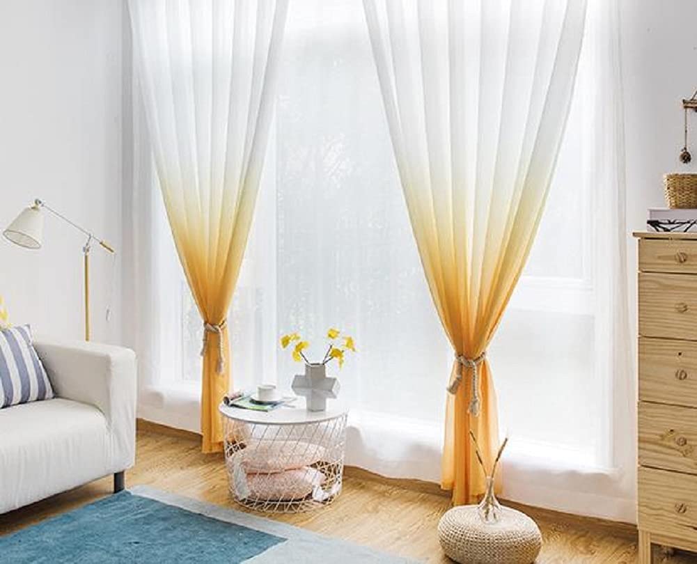 Ombre Voile Sheer Curtain Panels
