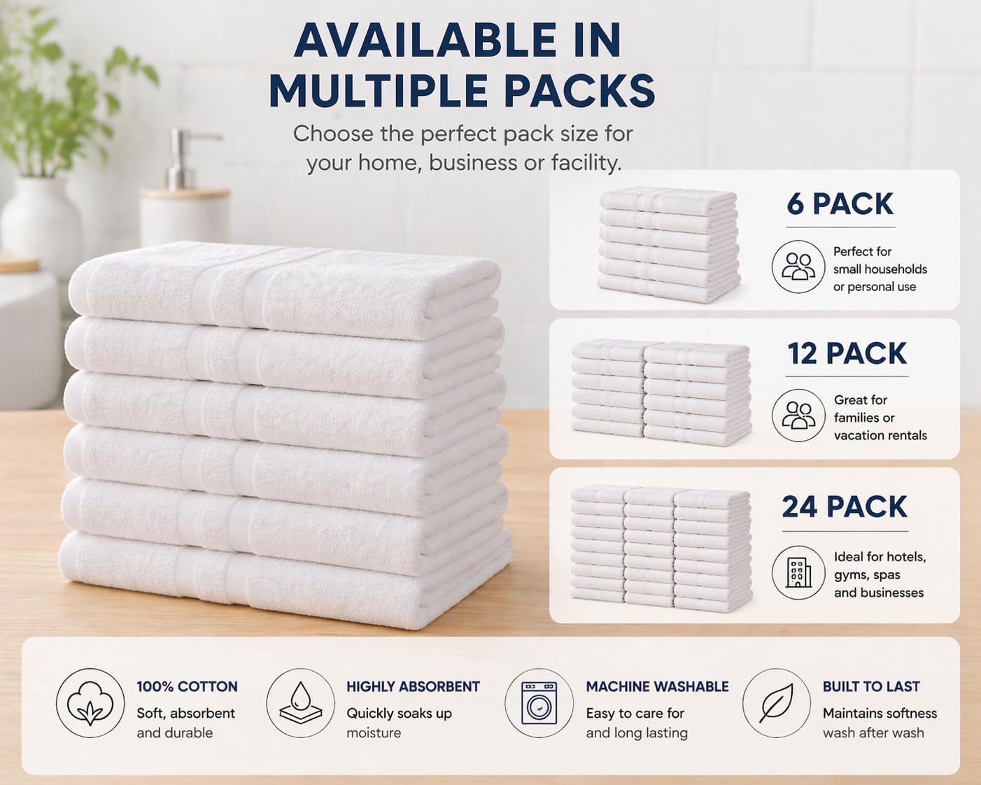 Premium Cotton Blend Bath Towel