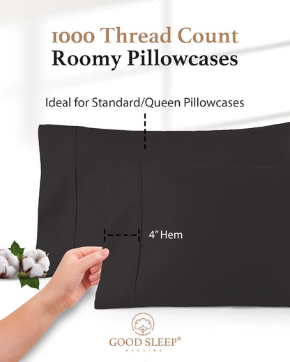 Egyptian Cotton Sateen Pillowcase Set