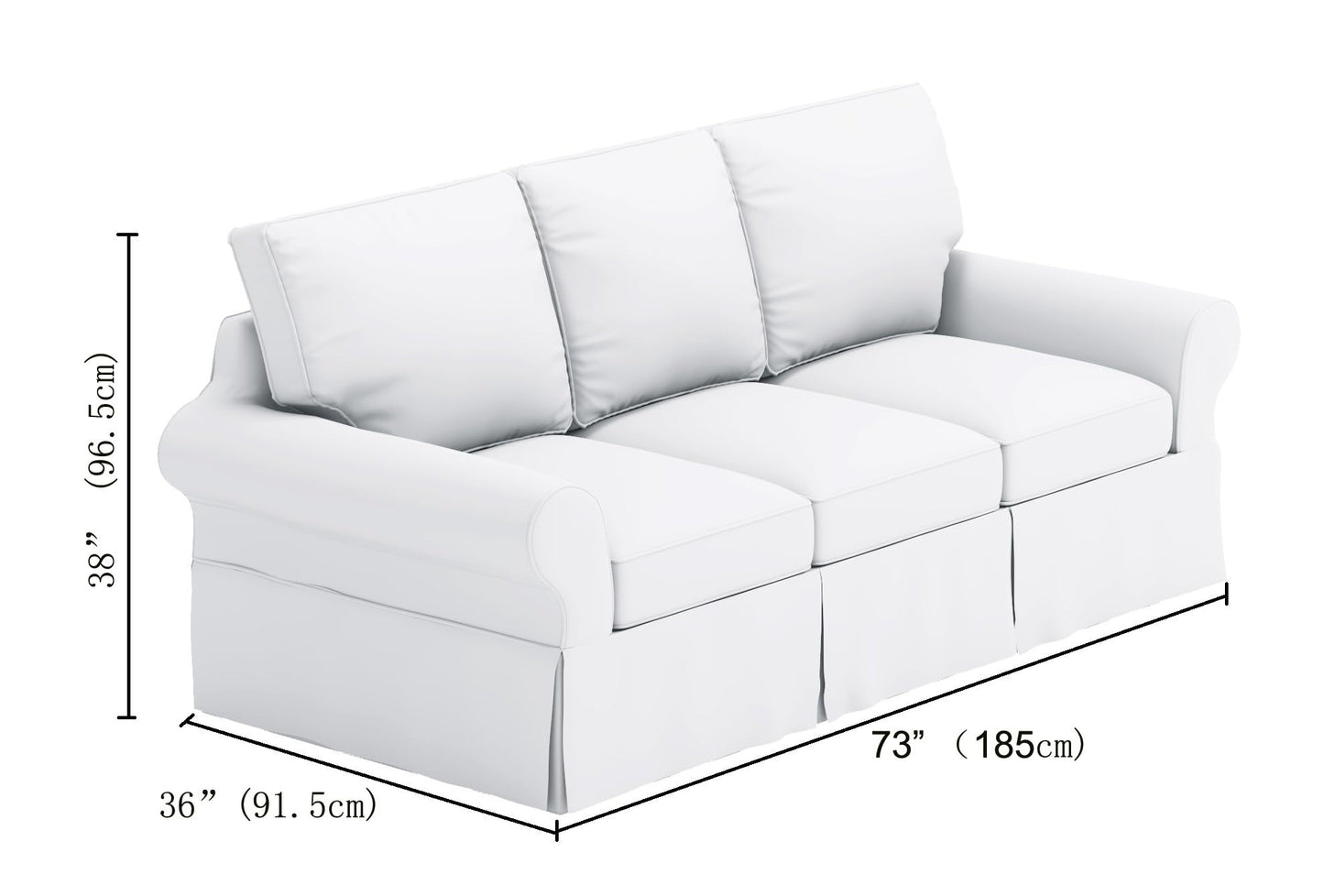 Heavy Cotton 3 Seat Sofa Slipcover