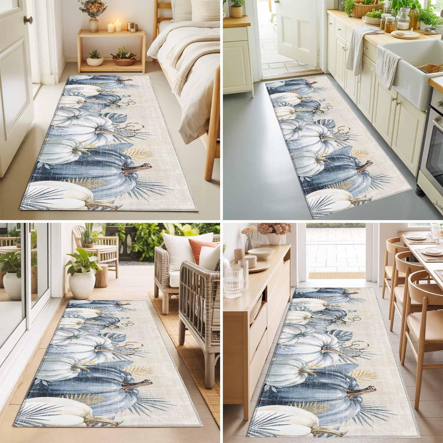 Pumpkin Leaf Linen Table Runner