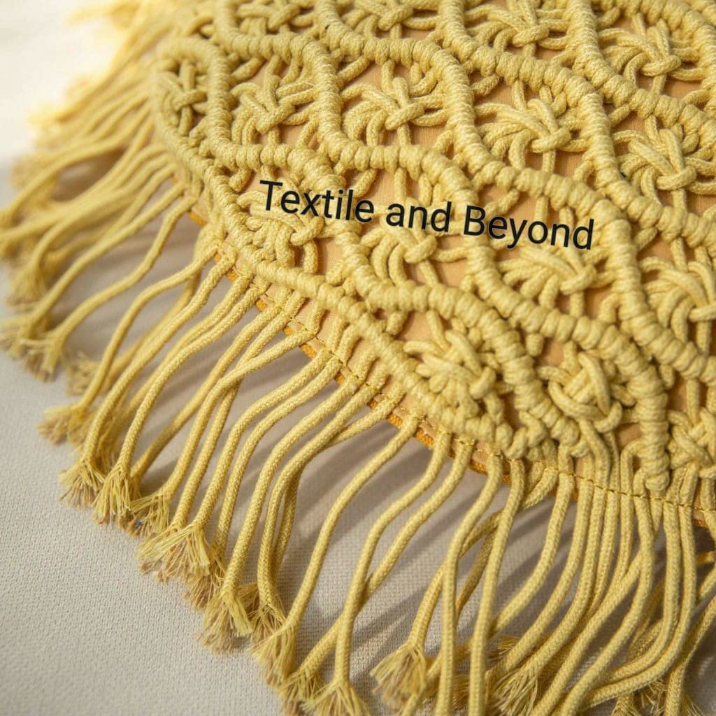 Round Boho Macrame Pillow Covers Set