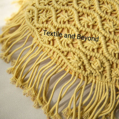 Round Boho Macrame Pillow Covers Set