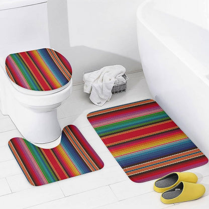 4 Piece Shower Curtain & Bath Mat Set