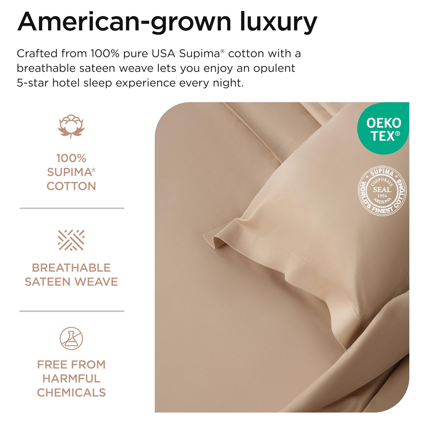 Supima Cotton Sateen Pillowcase Set