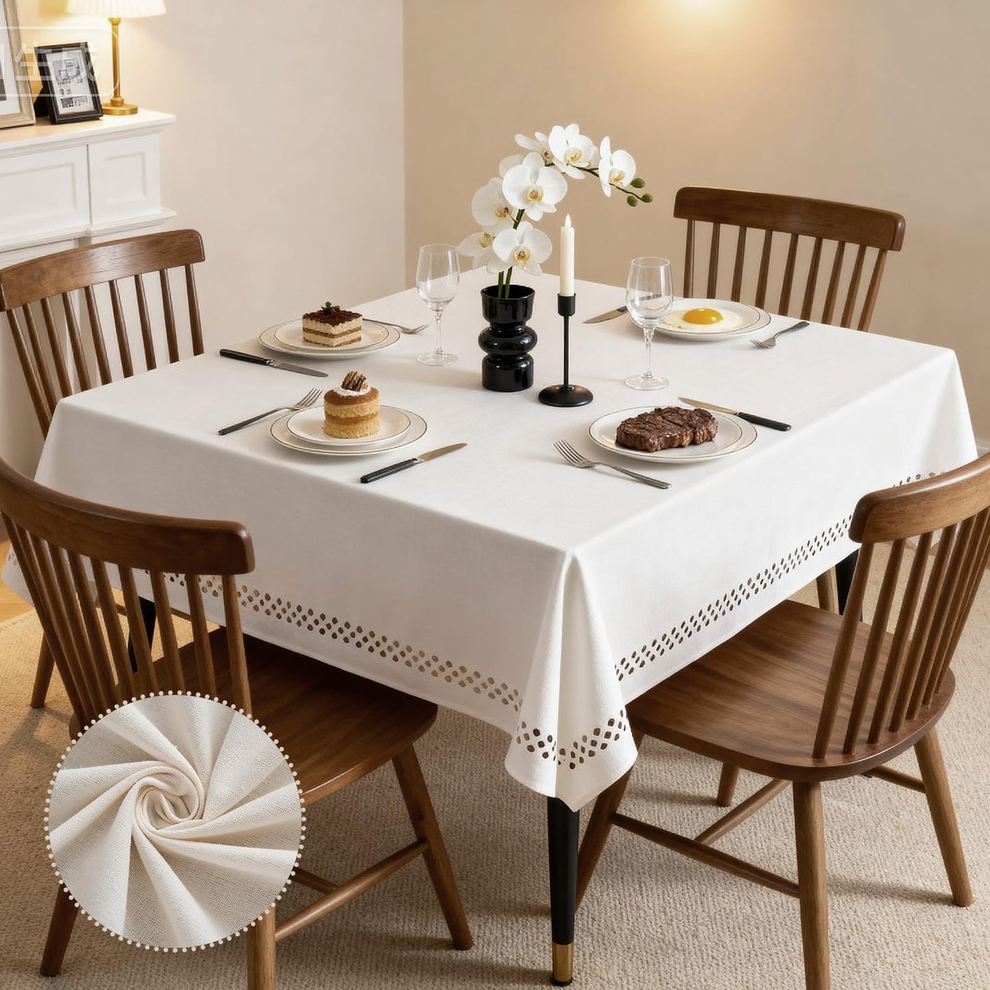 Wrinkle-Resistant Rectangle Tablecloth