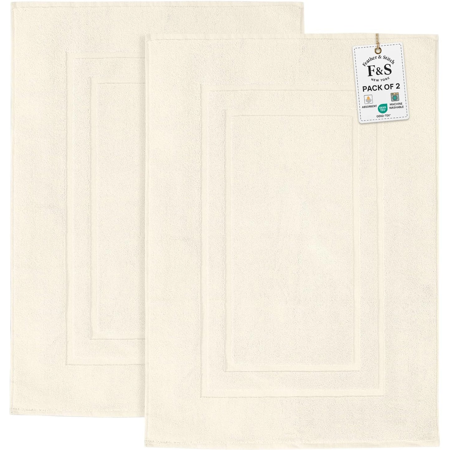 2 Piece Bathroom Bath Mat Set