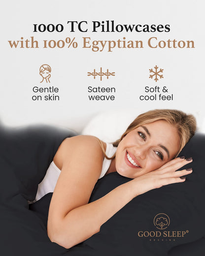 Egyptian Cotton Sateen Pillowcase Set