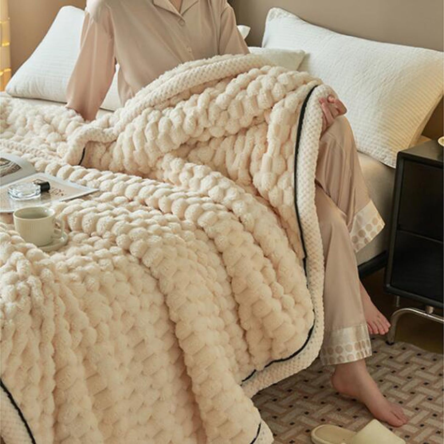 Double-Sided Fleece Throw Blanket