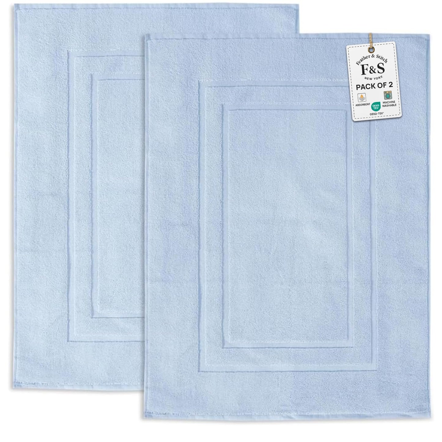 2 Piece Bathroom Bath Mat Set