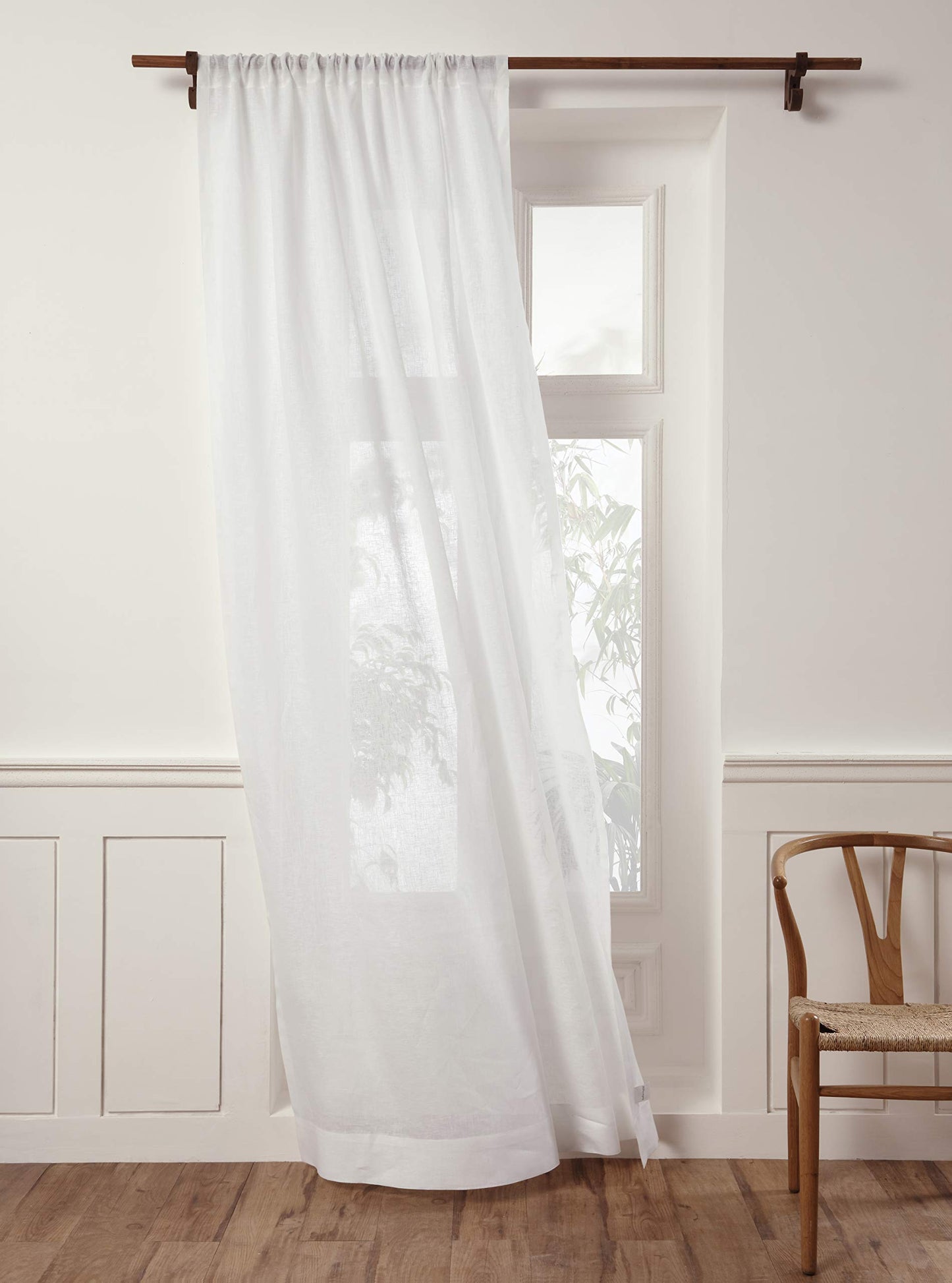 Pure Linen Sheer Curtain Panel