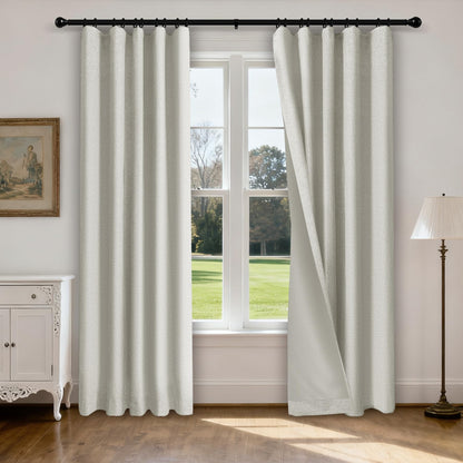Linen Blend Blackout Curtain Set