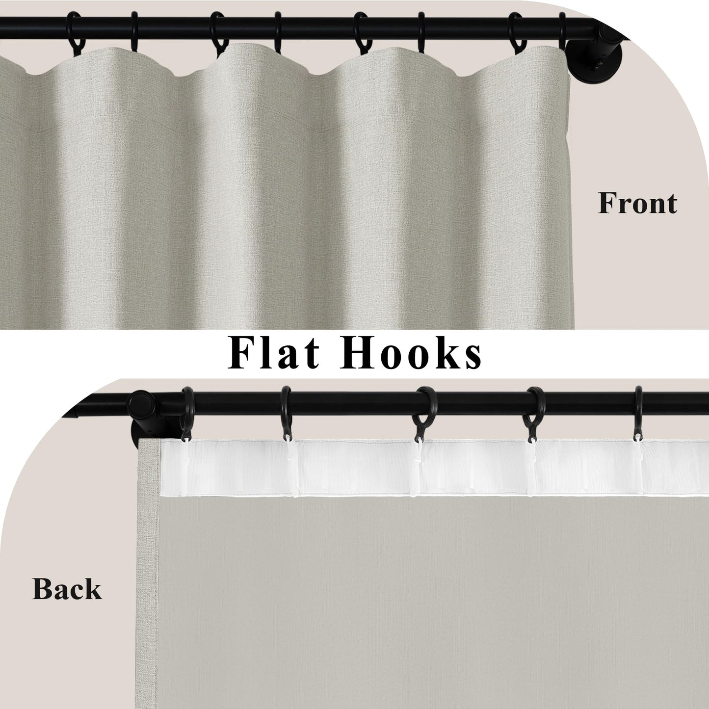 Linen Blend Blackout Curtain Set