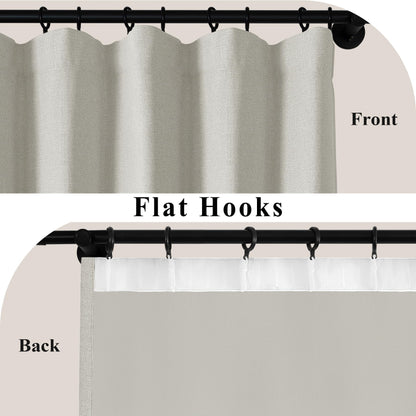 Linen Blend Blackout Curtain Set