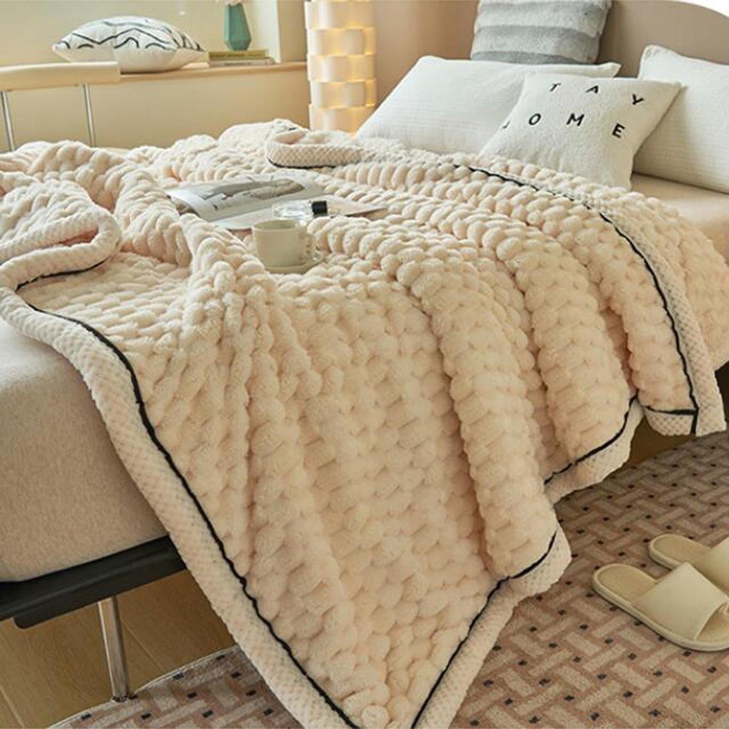 Double-Sided Fleece Throw Blanket