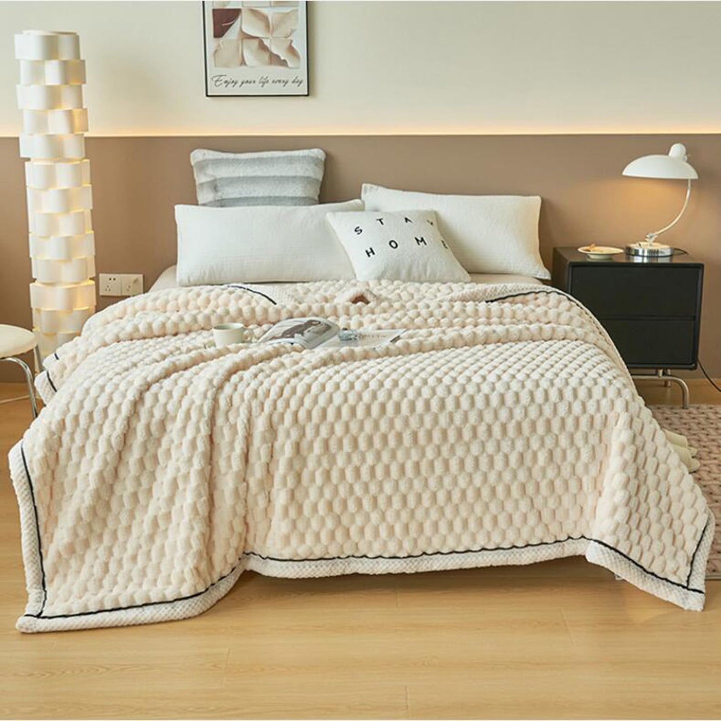 Double-Sided Fleece Throw Blanket