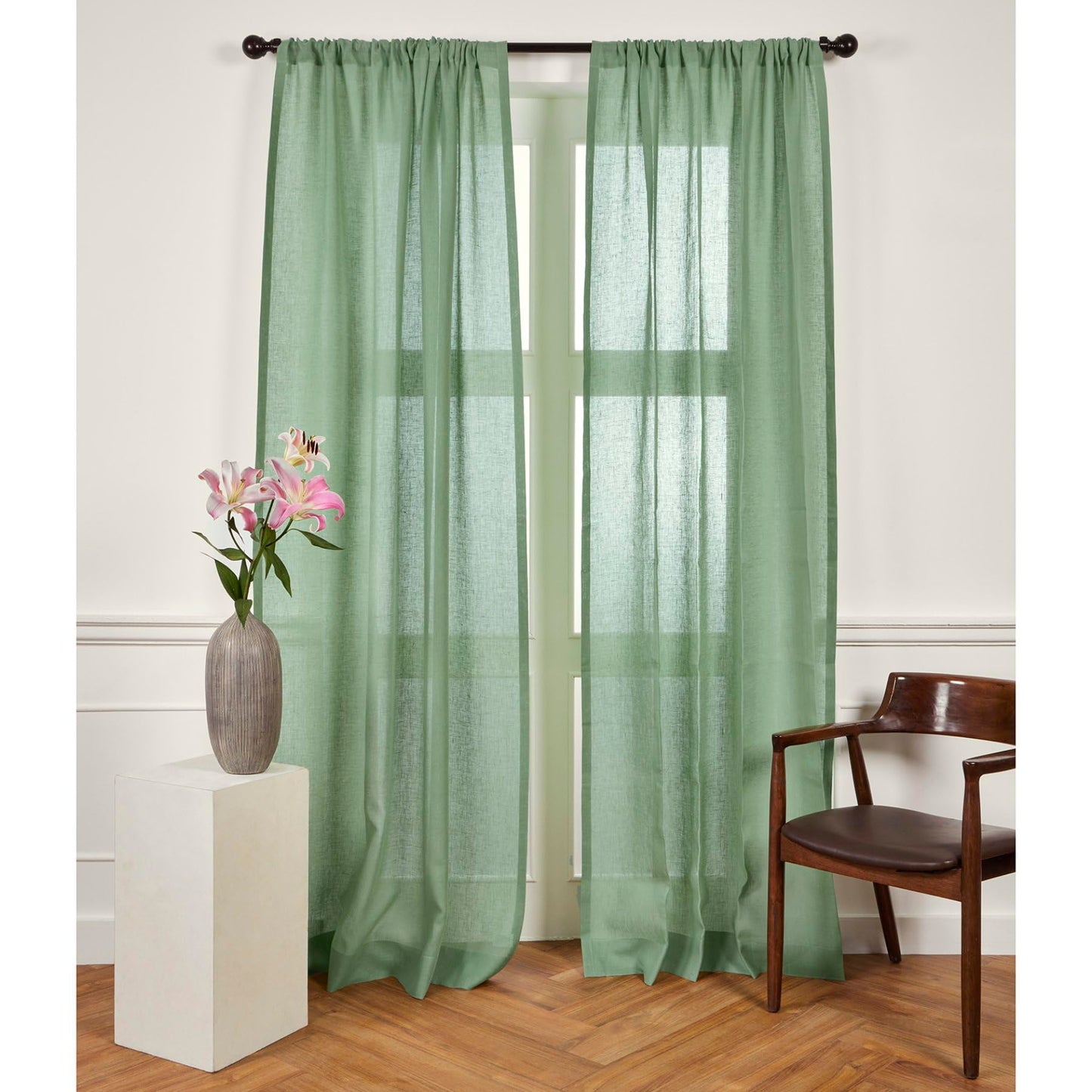 Pure Linen Sheer Curtain Panel