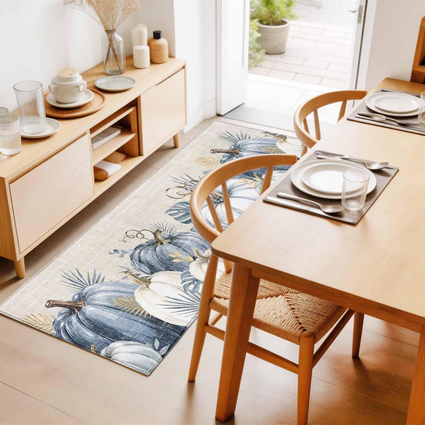 Pumpkin Leaf Linen Table Runner