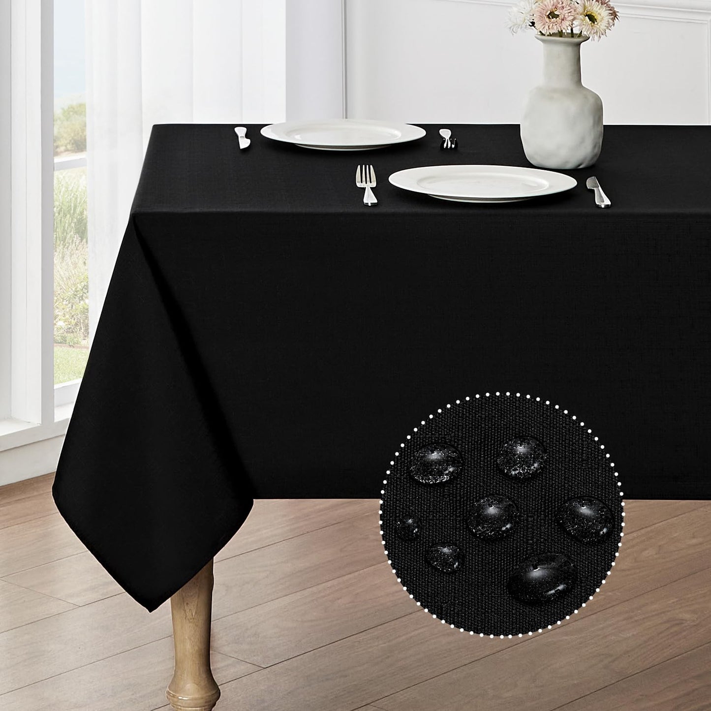 Waterproof Linen Textured Tablecloth