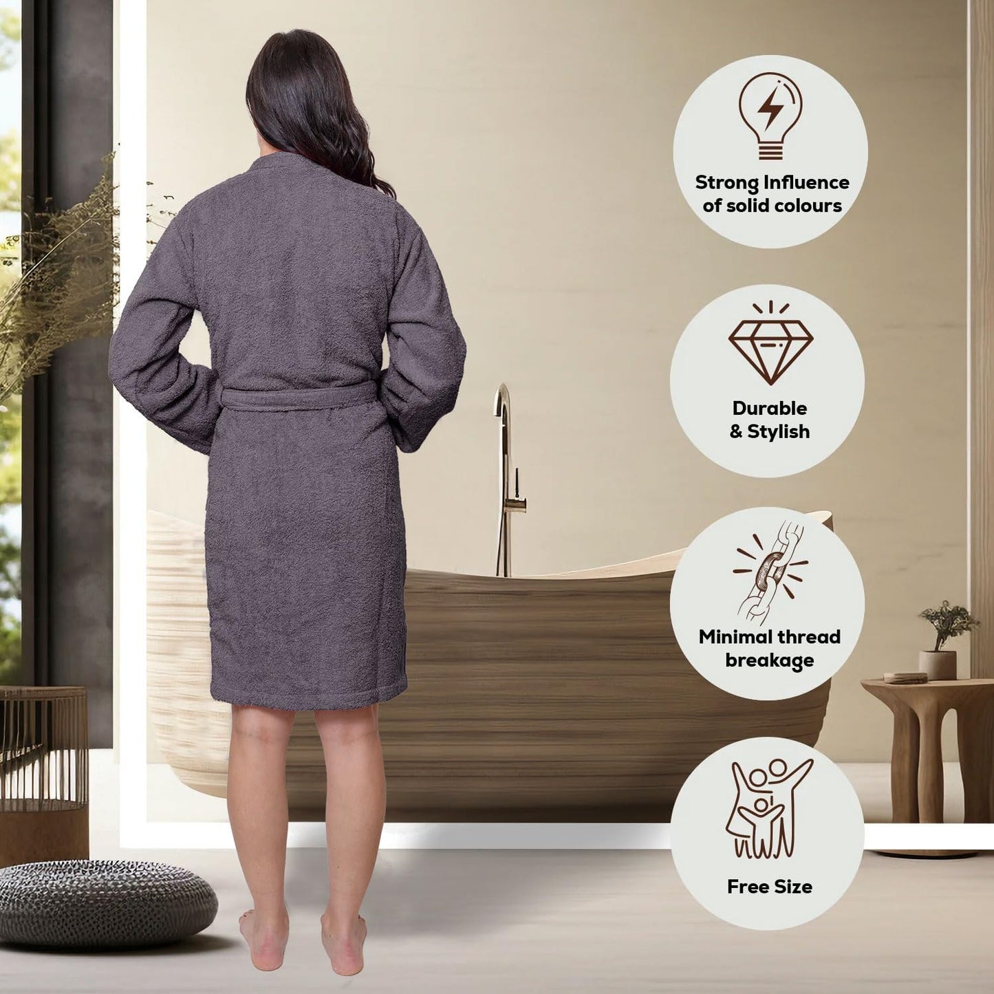 Lightweight Terry Cloth Bathrobe