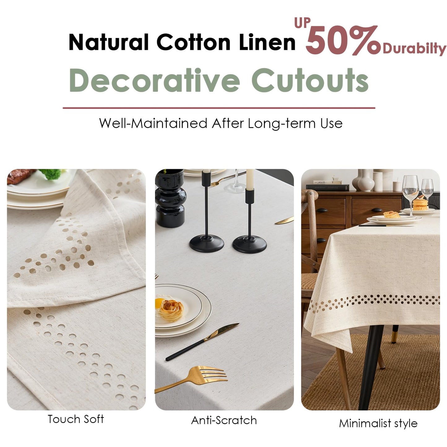 Wrinkle-Resistant Rectangle Tablecloth