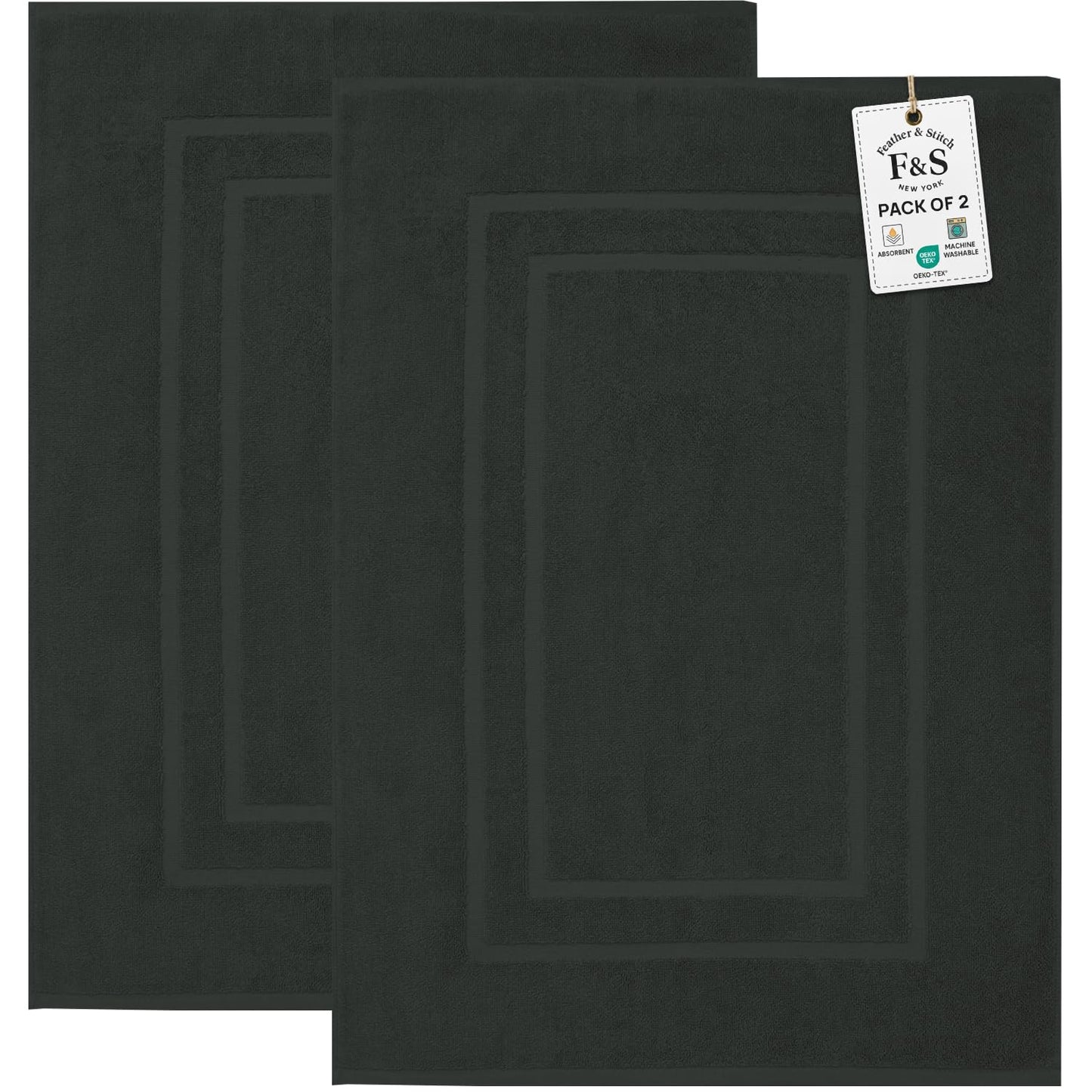 2 Piece Bathroom Bath Mat Set
