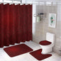 4 Piece Shower Curtain & Bath Mat Set