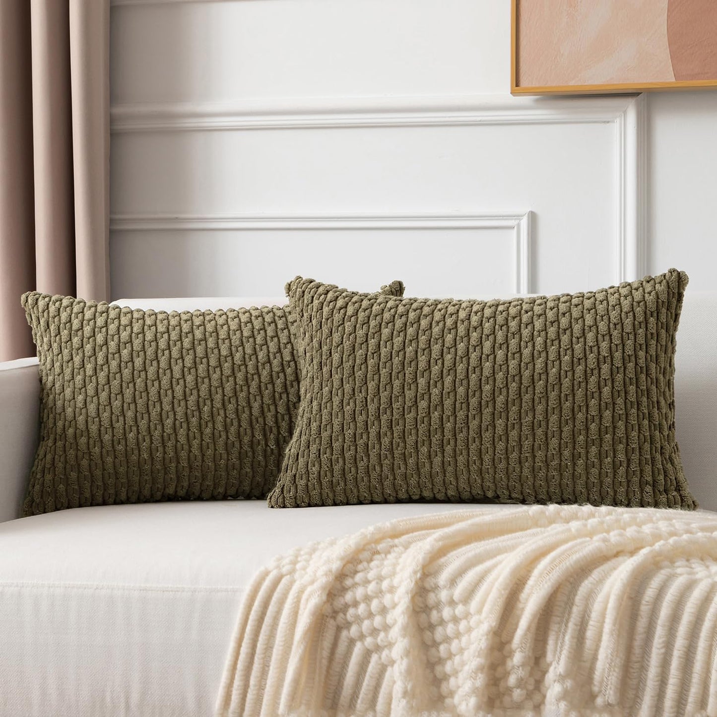 Boho Striped Corduroy Pillow Covers