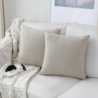 Linen Throw Pillow Covers Set
