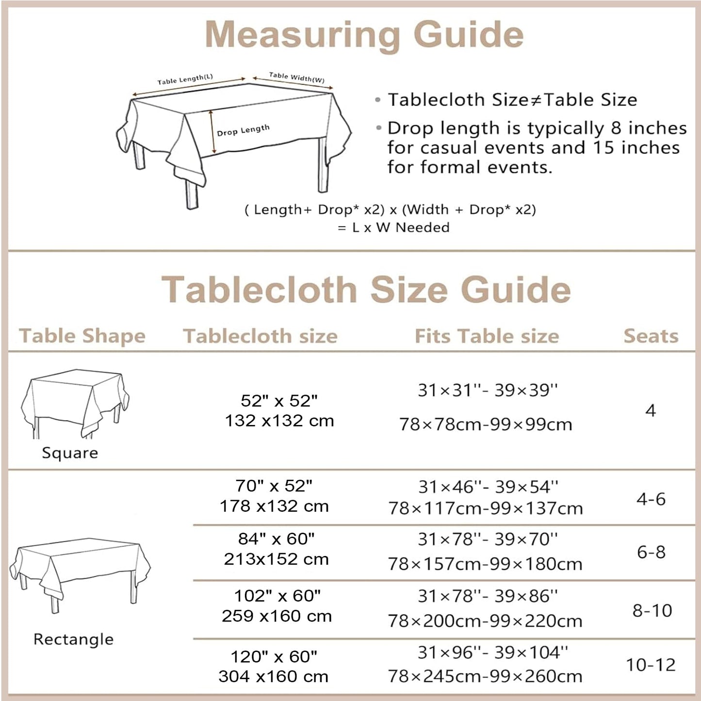 Wrinkle-Resistant Rectangle Tablecloth