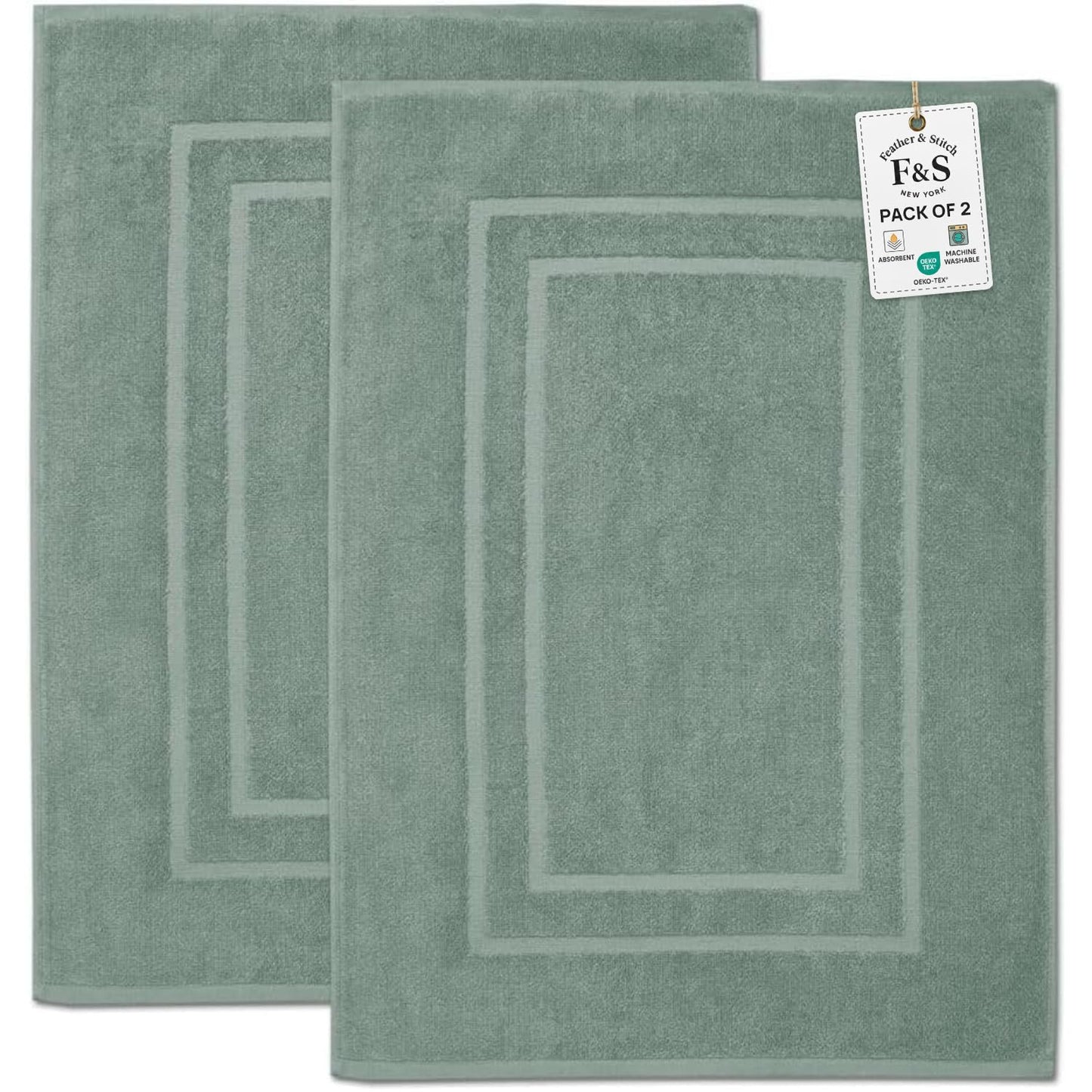 2 Piece Bathroom Bath Mat Set