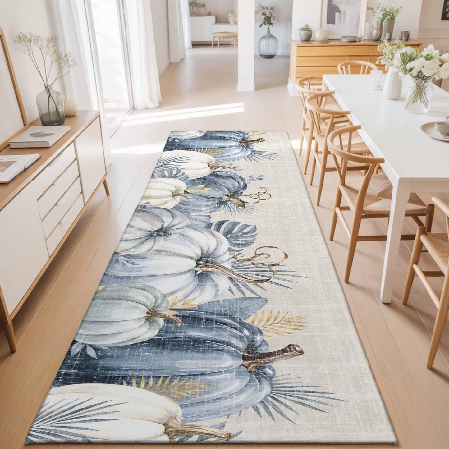 Pumpkin Leaf Linen Table Runner