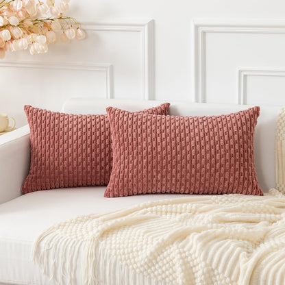 Boho Striped Corduroy Pillow Covers