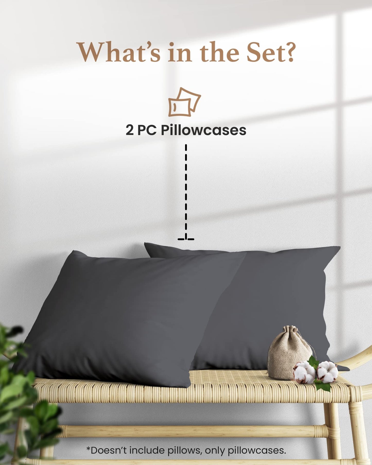 Egyptian Cotton Sateen Pillowcase Set