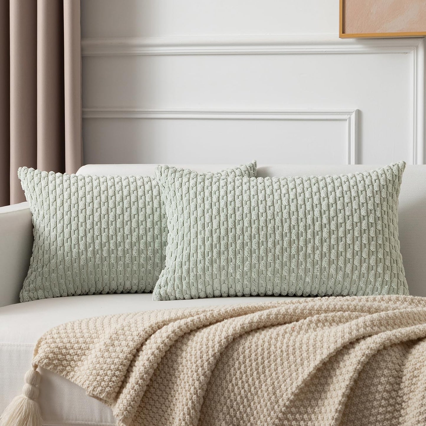 Boho Striped Corduroy Pillow Covers