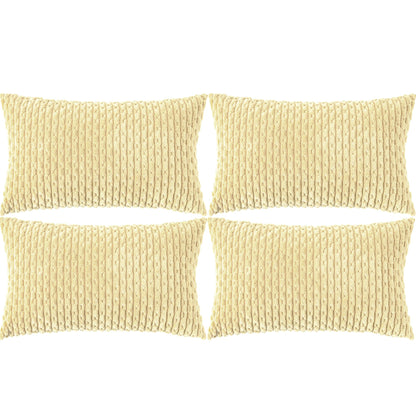 Neutral Corduroy Throw Pillow Covers Set