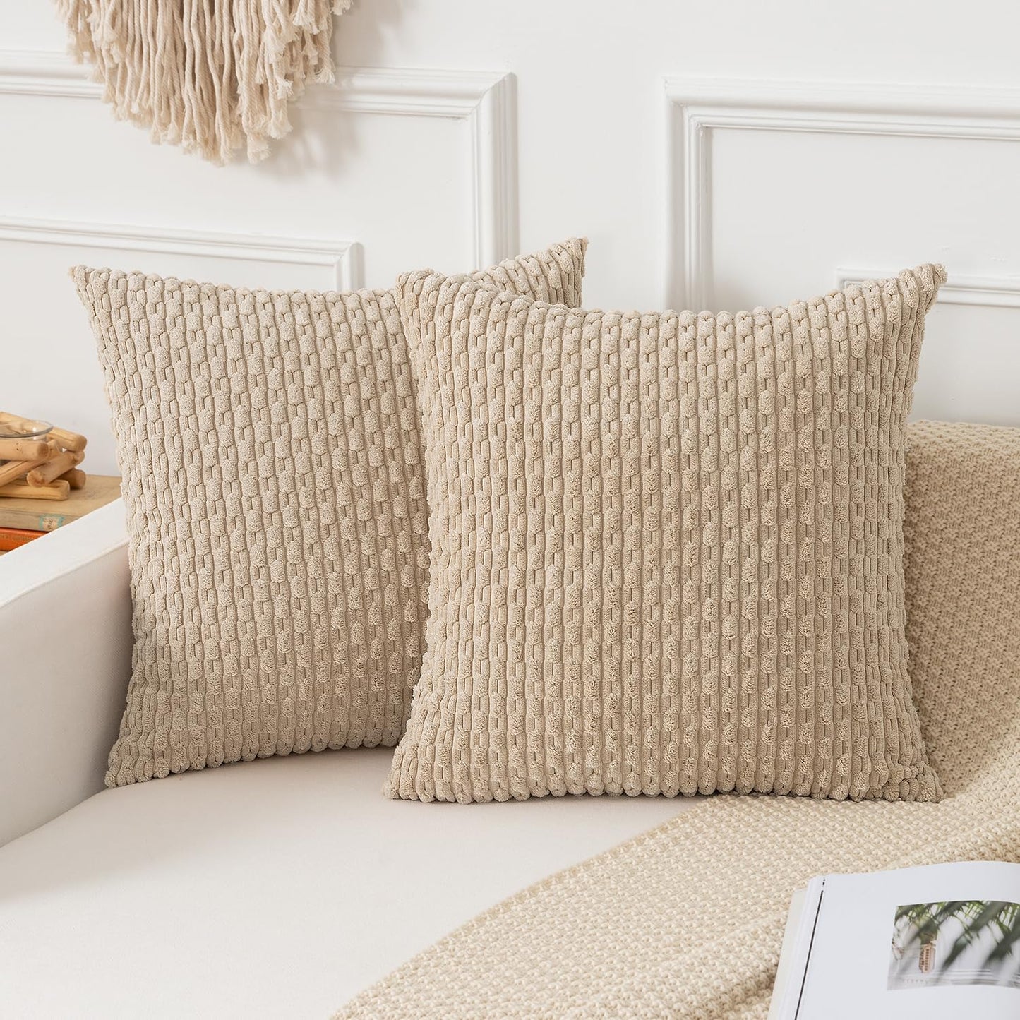 Boho Striped Corduroy Pillow Covers