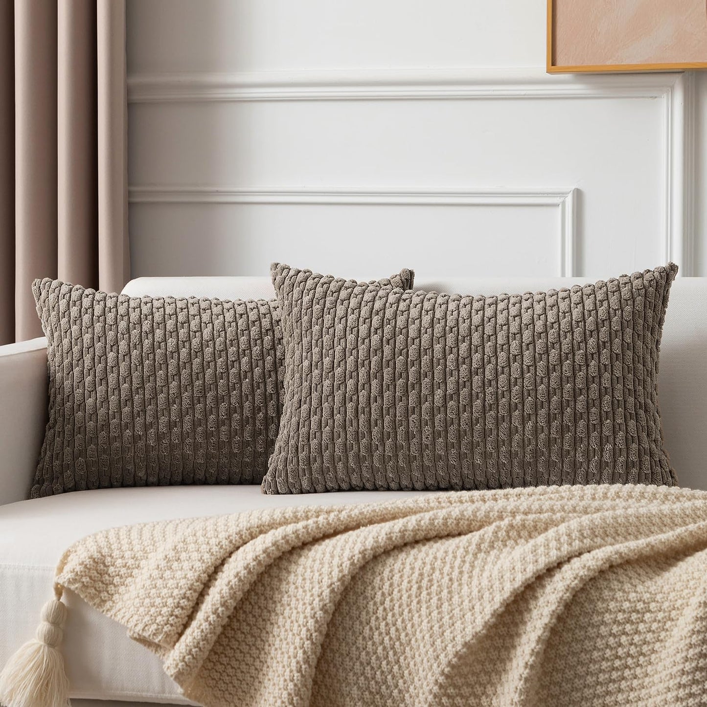 Boho Striped Corduroy Pillow Covers