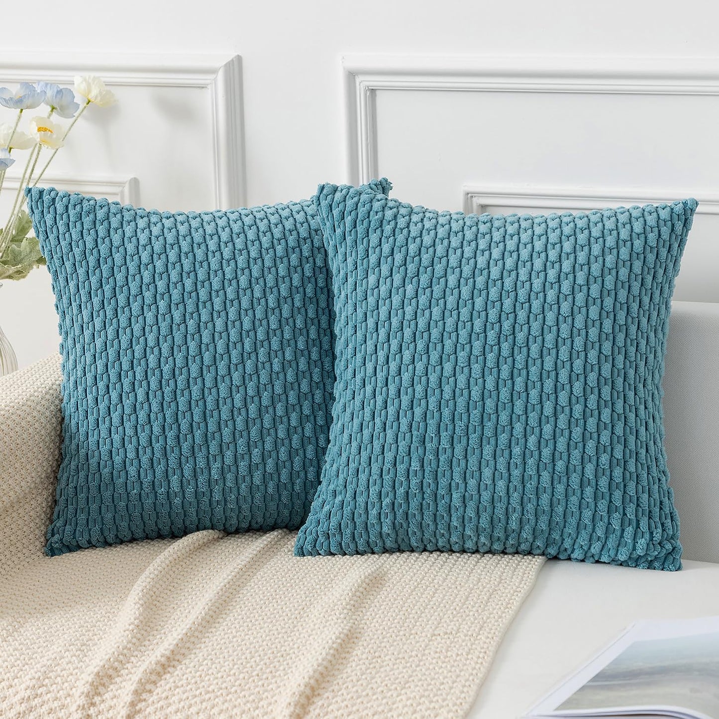 Boho Striped Corduroy Pillow Covers