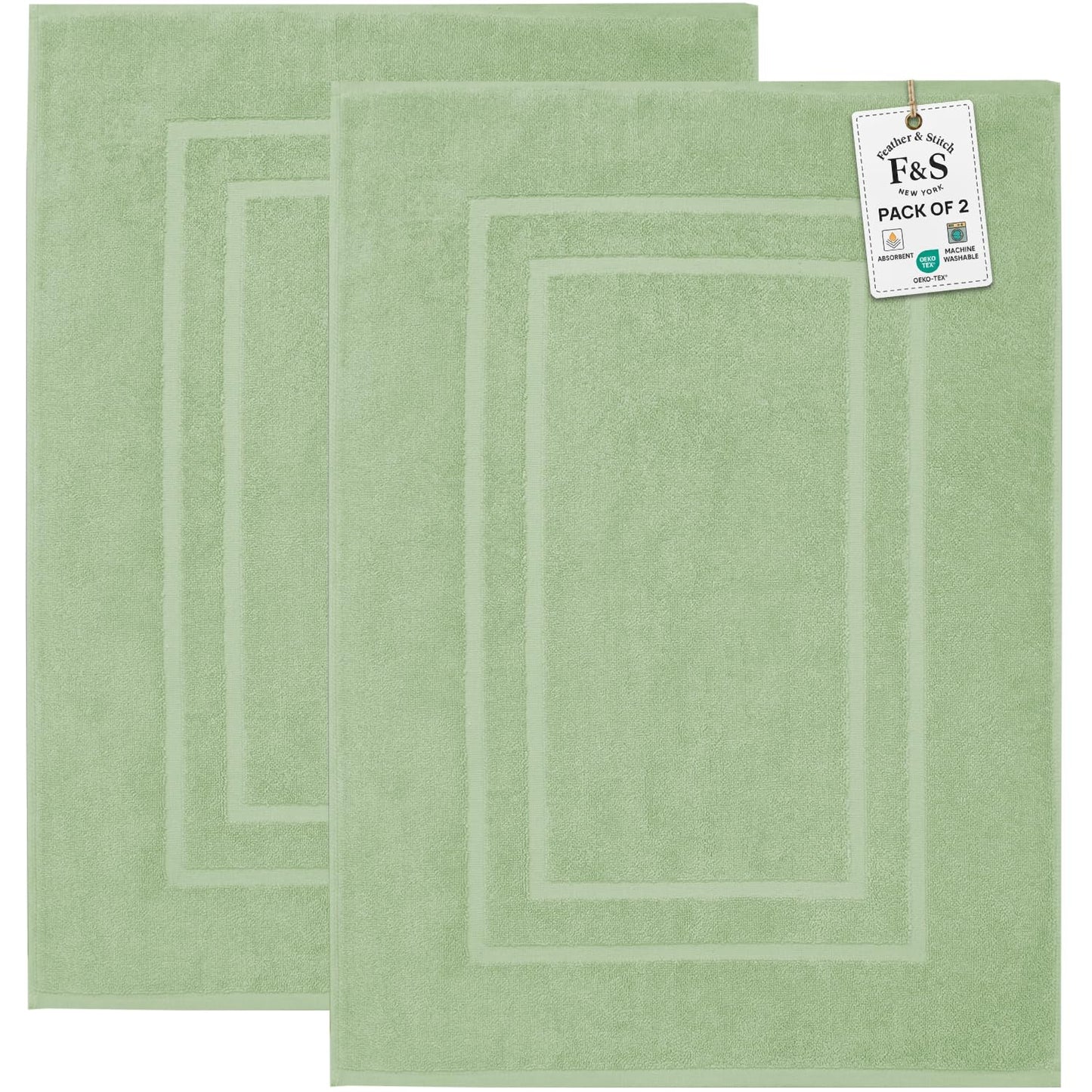 2 Piece Bathroom Bath Mat Set