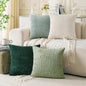 Neutral Corduroy Throw Pillow Covers Set