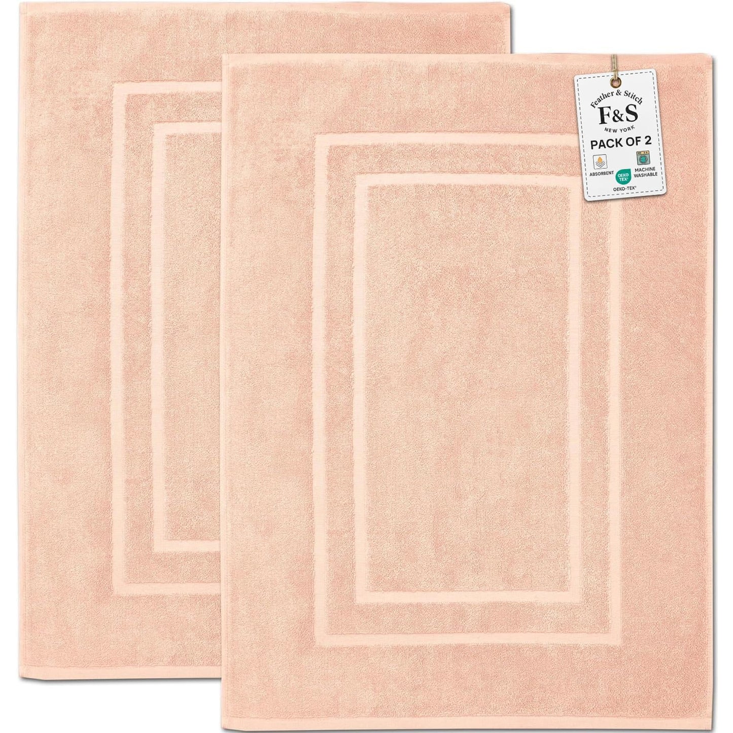 2 Piece Bathroom Bath Mat Set