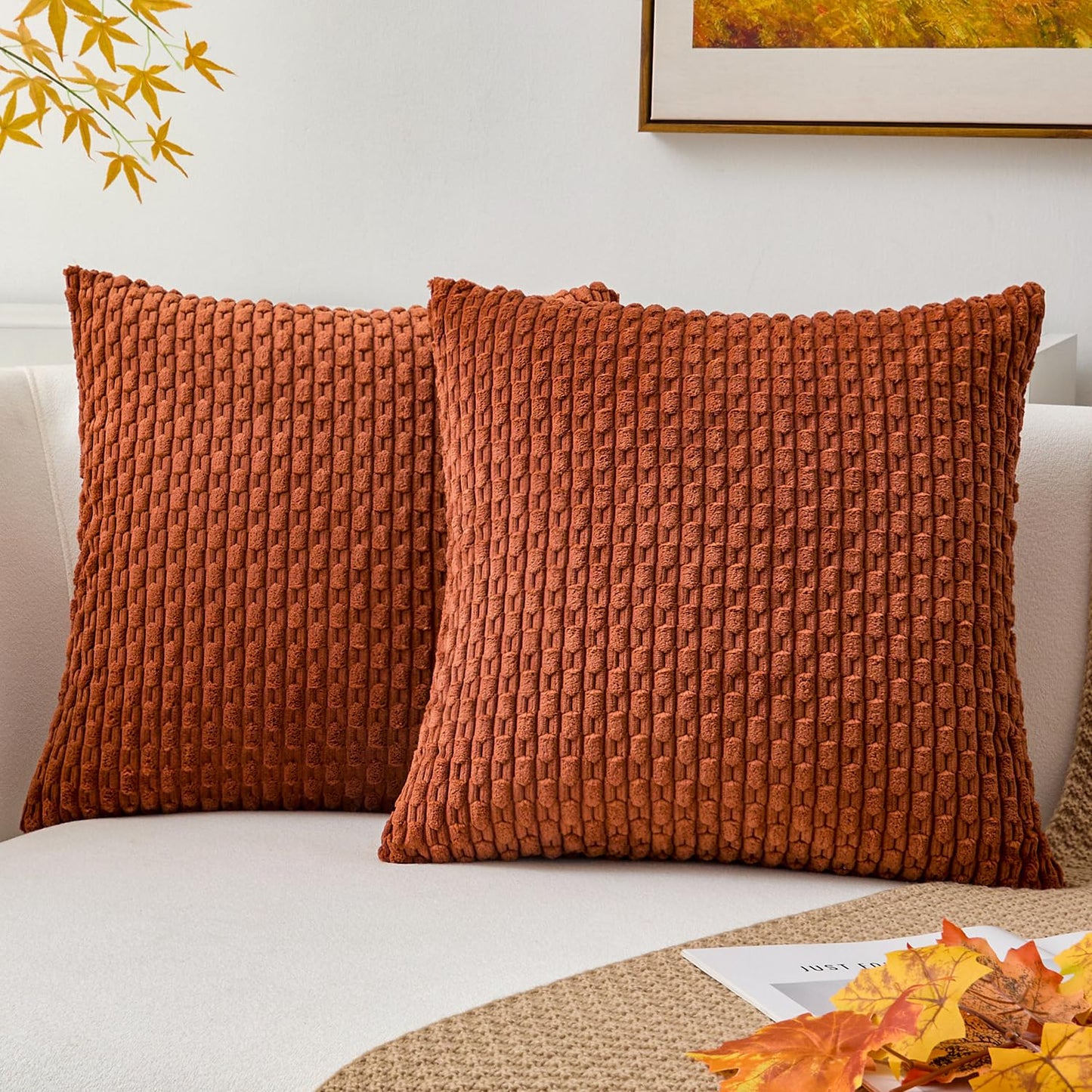 Boho Striped Corduroy Pillow Covers