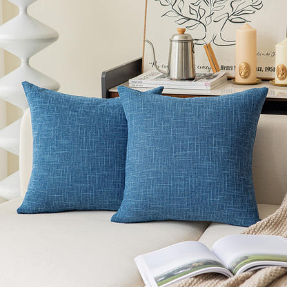 Linen Throw Pillow Covers Set